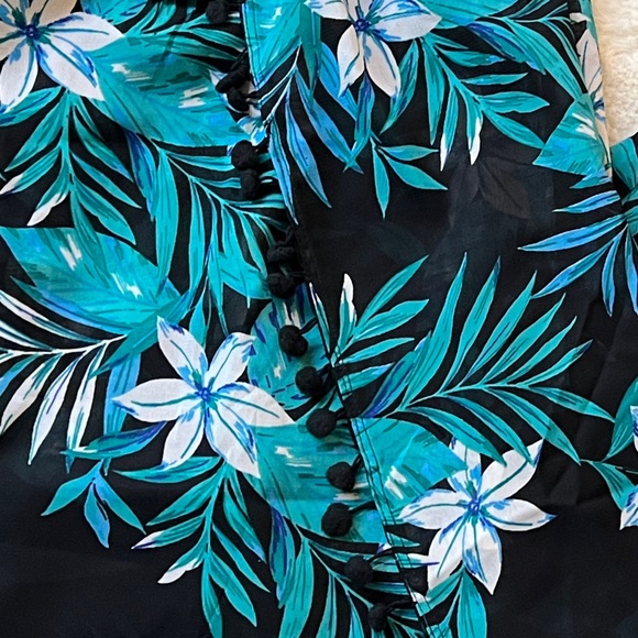 NWT Club Z Collection Wide Leg Split Thigh cover-up pant w/ pom-pom trim Sz 1X - Picture 5 of 10